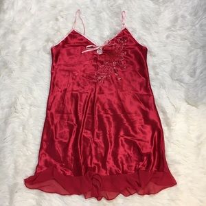 Cherry red slip dress